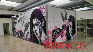 Pintura Mural Graffiti Oficinas Dibujo Fino 300x100000